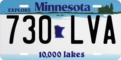 MN license plate 730LVA