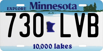 MN license plate 730LVB
