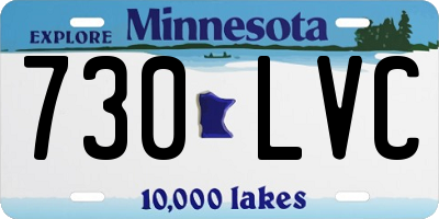 MN license plate 730LVC