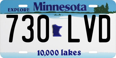 MN license plate 730LVD