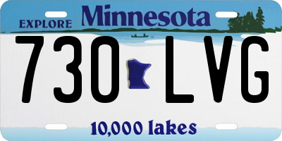 MN license plate 730LVG