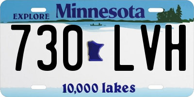 MN license plate 730LVH