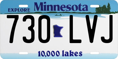 MN license plate 730LVJ