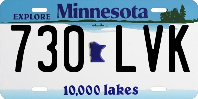MN license plate 730LVK