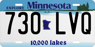 MN license plate 730LVQ