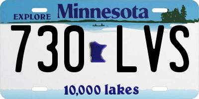 MN license plate 730LVS