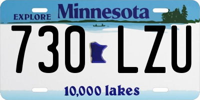 MN license plate 730LZU