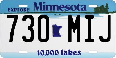 MN license plate 730MIJ