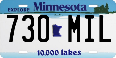 MN license plate 730MIL