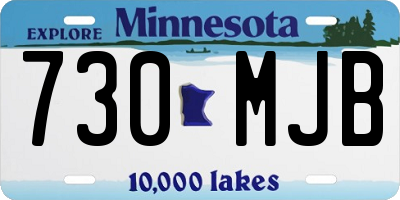 MN license plate 730MJB