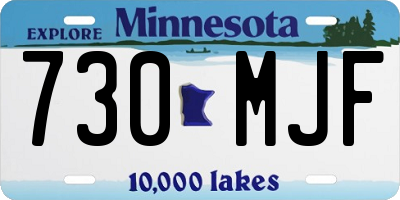 MN license plate 730MJF