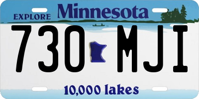 MN license plate 730MJI