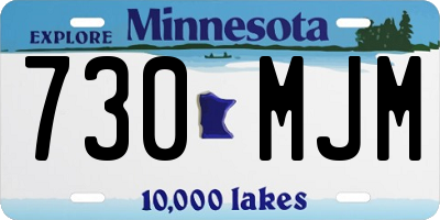 MN license plate 730MJM