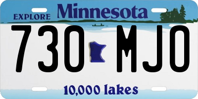 MN license plate 730MJO