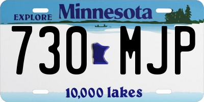 MN license plate 730MJP