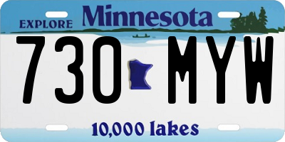 MN license plate 730MYW