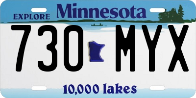 MN license plate 730MYX