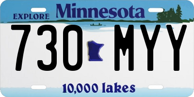 MN license plate 730MYY