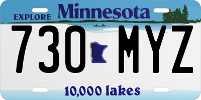 MN license plate 730MYZ