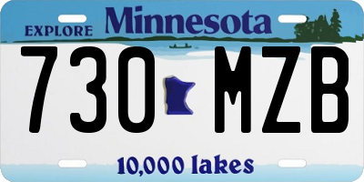 MN license plate 730MZB