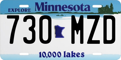 MN license plate 730MZD