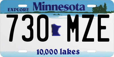 MN license plate 730MZE