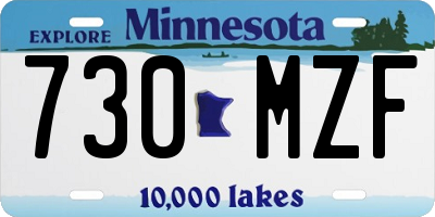 MN license plate 730MZF