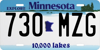 MN license plate 730MZG