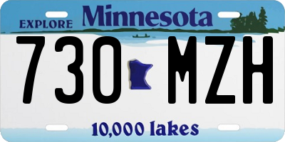 MN license plate 730MZH