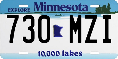 MN license plate 730MZI