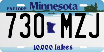 MN license plate 730MZJ