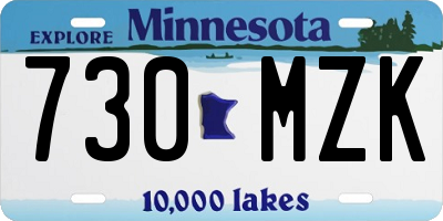 MN license plate 730MZK