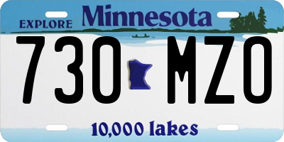 MN license plate 730MZO