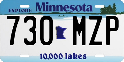 MN license plate 730MZP