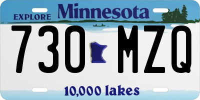 MN license plate 730MZQ