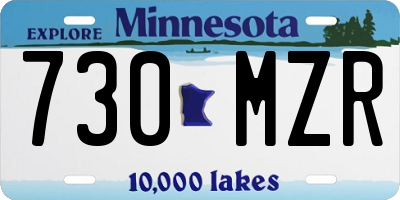 MN license plate 730MZR