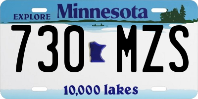 MN license plate 730MZS