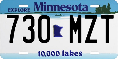 MN license plate 730MZT