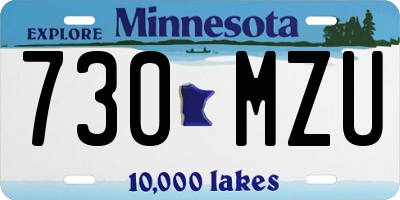 MN license plate 730MZU