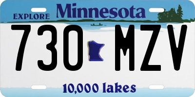 MN license plate 730MZV