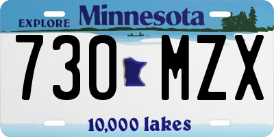 MN license plate 730MZX