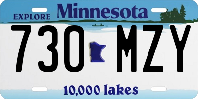 MN license plate 730MZY