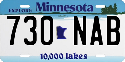 MN license plate 730NAB