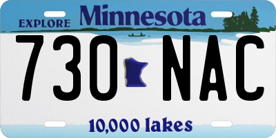 MN license plate 730NAC