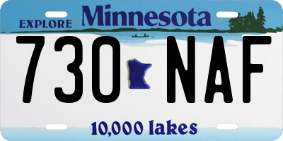 MN license plate 730NAF