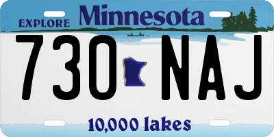 MN license plate 730NAJ