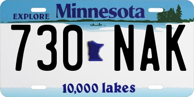 MN license plate 730NAK