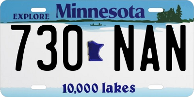 MN license plate 730NAN
