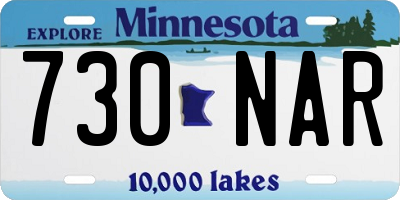 MN license plate 730NAR