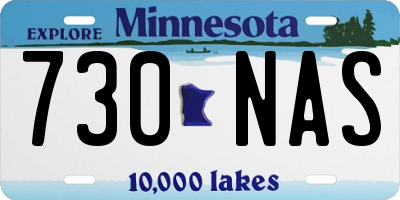 MN license plate 730NAS